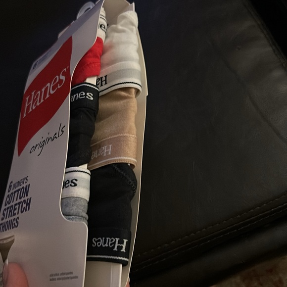 NWT! 6PK Hanes Originals Women's Thong Underwear, Breathable Stretch Cotton - Picture 6 of 7